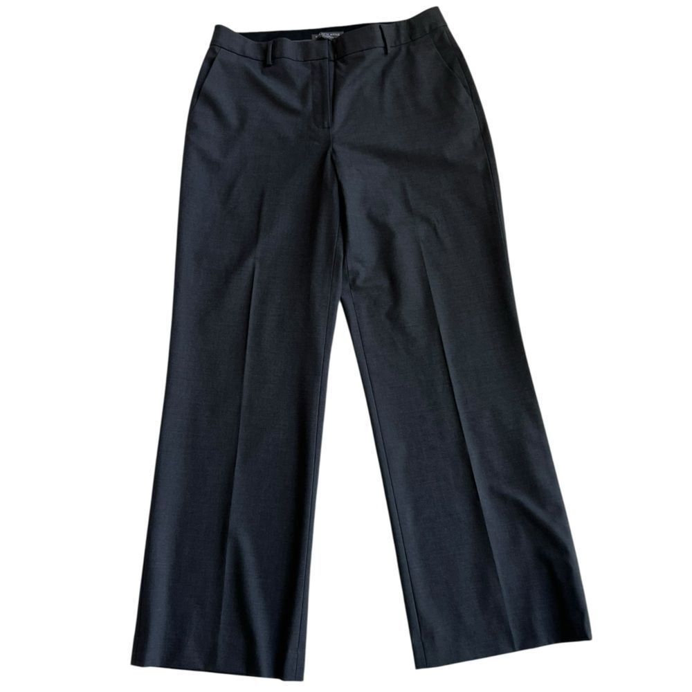 Saks Fifth Avenue Gray 97% Wool Straight -Leg Career Office Trousers Slacks 10P